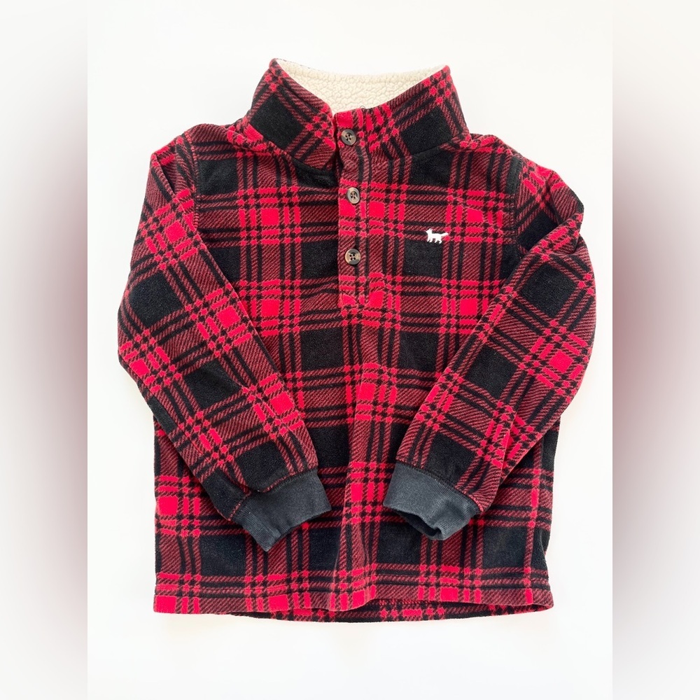 Carter's Red and Black Plaid Fleece Sweater